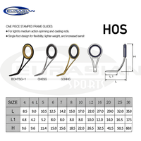 Série HOS – Anneau de guidage monobloc pour canne à pêche, cadre estampé, anneau SIC pour cannes spinning et casting, construction de cannes légères et moyennes