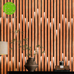 UDK 45cm <strong>Orange</strong> Wood Stripe Peel and Stick <strong>Wallpaper</strong> for Home Renovation - Product Image 3