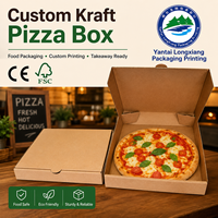 Boîtes rigides en papier kraft brun personnalisées en gros pour pizza, emballages alimentaires compostables biodégradables jetables