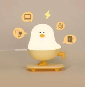 Lampe de table rechargeable Boyid Cute Skateboard Chick LED ABS avec contrôle tactile et variateur d'intensité pour enfants et adolescents - Product Image 5