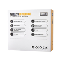 Microphone Lavalier Sans Fil Haute Qualité SX81 2.4G avec Récepteur 2-en-1 Type-C pour Enregistrement en Direct et Utilisation en Conférence