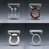 Pochette à bijoux en PVC transparente, personnalisée, de luxe, petite, refermable, avec fermeture éclair, emballage en plastique, pochettes imprimées en gravure pour lunettes