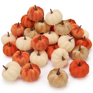 Mini citrouilles en velours en gros, mini citrouilles faites à la main pour la <span class=keywords><strong>d</strong></span>écoration de la maison, du salon, des mariages, <span class=keywords><strong>d</strong></span>'Halloween et de l'automne - Product Image 1