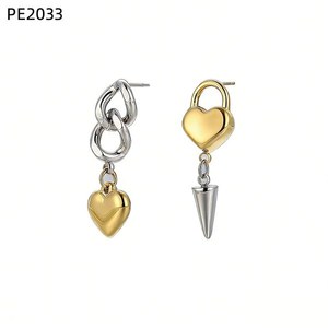 Amy Amy Fashion <b>Earrings</b> PE2033 <b>Gold</b> Plated Heart Drop <b>Earrings</b> For Women Party Jewelry Trendy <b>Dangle</b> <b>Earrings</b> - Product Image 1