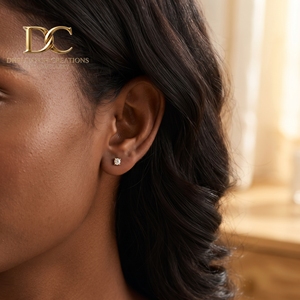 Pendientes de Diamantes Cultivados en Laboratorio con Certificado IGI, Oro Amarillo Sólido de 14 Quilates, Corte Brillante Redondo, Joyería Elegante para Mujer - Product Image 6
