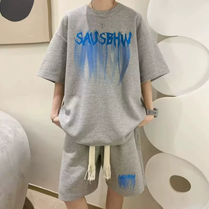 <span class=keywords><strong>M</strong></span>-5XL setelan olahraga pria, baju pakaian musim panas tampan, kaus lengan pendek, celana pendek musim panas - Product Image 5