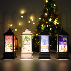 Lanterne à vent artisanale, cadeau de Noël, belle, peinte, petites lumières LED, décoration de la veille de Noël - Product Image 3