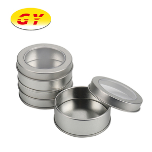 Small Custom Round Tin Box with Window