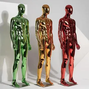 全身铬彩色金条人体模型塑料假人女性男性人体模型