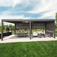 Auvents de luxe modernes pour l'extérieur, stores de balcon, terrasse, auvent imperméable, gazebo électrique bioclimatique, revêtement en poudre