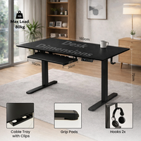 Bureau debout électrique moderne avec plateau pour clavier intégral en acier allié, hauteur réglable, pour usage domestique ou professionnel
