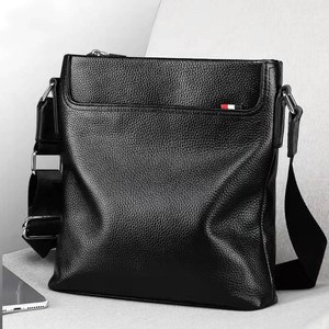 Men's Crossbody Bag Genuine Leather Black Large Capacity Business Commuting Laptop <b>Briefcase</b> Everyday Shoulder Bag Durable - Product Image 1