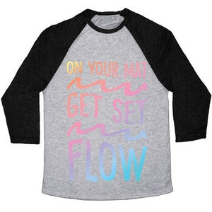 On Your <b>Mat</b> Get Set Flow Yoga Unisex Tri-Blend Baseball Tee - Product Image 5