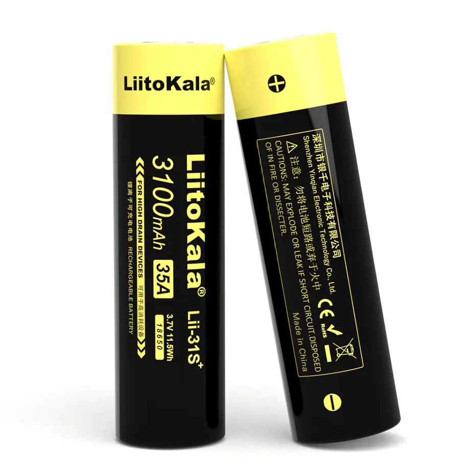 LiitoKala Lii-31S Li-ion 3.7V 18650 bateria recarregável 3100mAh