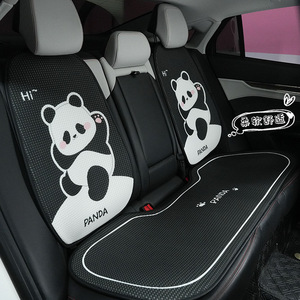 Panda Car Seat Cushion Mesh Fabric Honeycomb Design All Season Decorative Ventilation Edge Binding 3-4 Piece Set - Product Image 4