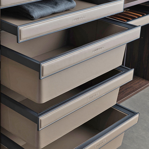 바지 랙이있는 가죽 보석 상자 서랍 옷장 보관 하드웨어 옷장 주최자 - Product Image 1