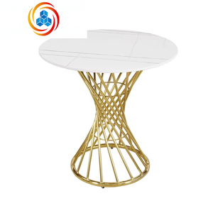 Table basse moderne en marbre avec structure en acier inoxydable, design écologique et durable pour salon, appartement, hôtel - Product Image 4