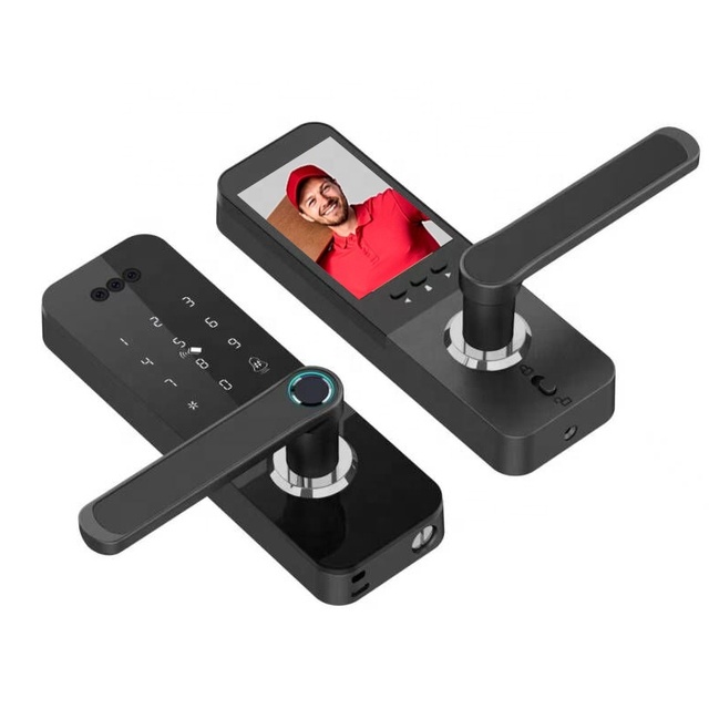 Fully Automatic 3D Biometric Fingerprint Eye Scanner Door Lock with Smart Camera and Key/Card Access App Network Connectivity