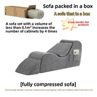 Canapé de relaxation moderne et minimaliste en tissu, pliable, avec assise compressée et rembourrage en éponge, idéal pour balcon ou comme canapé simple.