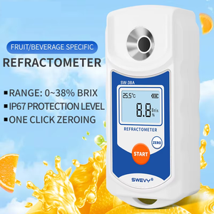مقياس انكسار رقمي LCD طراز SW38A لقياس نسبة السكر في عصير الفواكه والمشروبات مع تعويض درجة الحرارة التلقائي، نطاق القياس 0-38% - Product Image 3