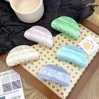 Élégantes pinces à cheveux en acrylique en forme de coquillage, 8 cm, style peinture ciel étoilé, personnalisables pour la Saint-Valentin, usage quotidien, écologiques