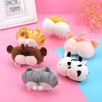 Peluche mignonne et sexy en forme de queue de chien corgi, en forme de fesses de chat rose, coussin de siège pour fauteuil œuf, décoration de canapé, porte-clés pour garçon