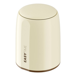 Easytime Cylindrical Trash Can Cream White 12L Flip Top Indoor Waste Bin For Home Kitchen Bathroom - Product Image 5