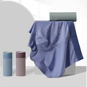 Ice Silk Breathable <b>Boxer</b> Underwear Massage Negative Ion Antibacterial Eco-Friendly Traceless <b>Customized</b> LOGO Wholesale - Product Image 3