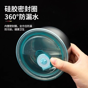 Ensemble de récipients de préparation des repas portables en acier inoxydable avec couvercle à clipser rond - Product Image 4