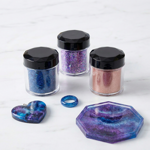 Kit de pigmentos de purpurina de colores alegres y divertidos LEQU, azul, morado y rosa para manualidades con resina y creación de adornos. - Product Image 3