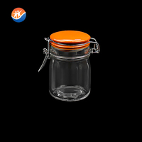 Pot de conservation carré en verre hermétique avec couvercle à clip et pot à épices en verre
