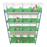 Système de cage d'élevage de lapins en métal robuste avec nichoir attachable pour l'élevage commercial de lapins