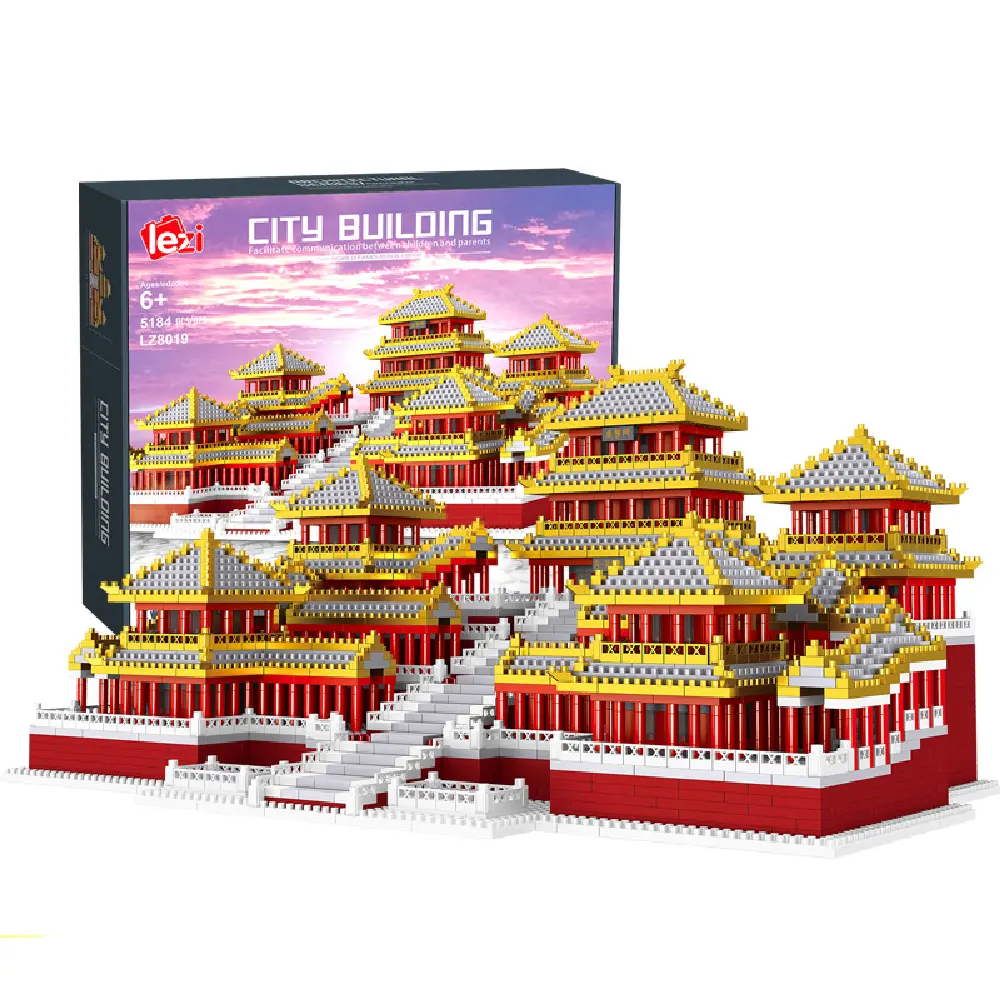 Gran oferta, modelo 3D grande, ladrillos de diamante Epang Palace, Mini bloques de construcción, juguete de ladrillos, plástico creativo, arquitecturas famosas chinas