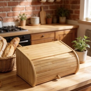 Caja de pan de bambú Zuozhi 40x25.5x15.5cm estilo cajón para almacenamiento en la cocina del hogar - Product Image 4