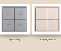 Interrupteur mural intelligent KNX carré 4 voies 4 gangs, matériau métallique, design élégant, gamme complète de modèles, vente directe d'usine