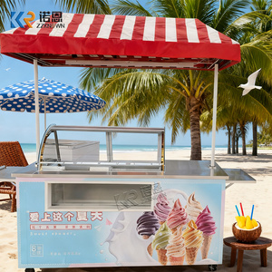 Gerobak Es Krim Gelato Murah, Promo Panas 2026, Freezer Display Es Krim Italia, Gerobak Makanan Mobile, Gerobak Es Krim Popsicle - Product Image 2