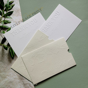 Enveloppe professionnelle en papier rose en relief avec Logo personnalisé pour l'emballage de cartes