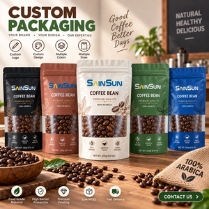 Bolsas de Café Personalizadas con Cierre Hermético, Compostables, de Plástico, con Fondo Plano y Válvula, de 100g, 250g, 500g y 1kg - Product Image 1
