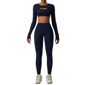 Hoge Kwaliteit Dames Yoga Actieve Kleding Set Actieve Kleding Hardloop Yoga Set Gym Fitness Sets