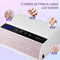 Lampe à ongles UV LED rechargeable à double poignée avec éclairage spécial diamant, salons de manucure, portable, grand espace de séchage rapide