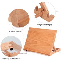 Chevalet de table à dessin portable LISI A2/A3/A4 grand format 5 positions en bois de hêtre pour peinture, dessin, croquis, support de photos et de panneaux