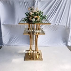 Table <span class=keywords><strong>de</strong></span> bar ronde moderne en acier inoxydable avec plateau en verre miroir pour mariages, hôtels, appartements, événements et salles à manger - Product Image 6
