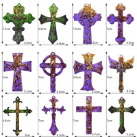 Molde de silicona para pendientes, moldes de epoxi de cristal personalizados, para decoración de collar, colgante, varios estilos, espejo Irregular cruzado