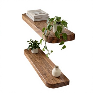 Wooden <b>Wall</b> <b>Shelves</b> <b>Wall</b> <b>Mounted</b> Storage Rack Living Room Modern Double Tier Portable Durable Home Decor - Product Image 5