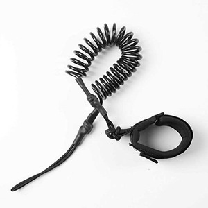 Surf Leash 10ft 5.5mm TPU Corde de sécurité élastique avec boucle de fixation Noir Design minimaliste unisexe - Product Image 2