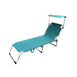 Al Aire Libre playa piscina plegable sillón tumbona plástico personalizado al aire libre portátil cama de playa con sombrilla