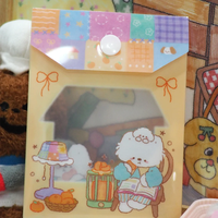 Sobre de PVC Impermeable para Regalo, con Diseño de Dibujos Animados y Cierre de Botón