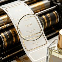 Étiquette de parfum de luxe personnalisée, rouleau, estampage à chaud or et argent, autocollant adhésif pour flacons de parfum haut de gamme