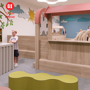Mostrador de Recepción de MDF con Diseño de Dibujos Animados para Niños, con Iluminación LED, Pequeño Gabinete de Exhibición de Madera para Restaurante Personalizado - Product Image 4