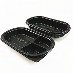 Pp Chất liệu <span class=keywords><strong>900ml</strong></span> nhựa dùng một lần 3 ngăn ăn trưa hộp thực phẩm container với nắp - Product Image 5